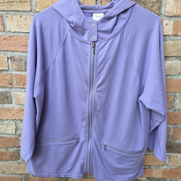 Chico's Lavender Hooded Utility Jacket - Picture 3 of 11